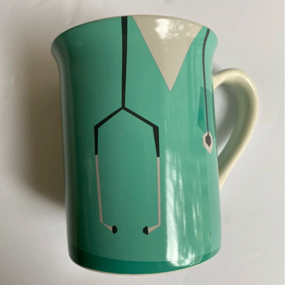 Enesco Our Name is Mud Nurse Stoneware Mug Blue Green Turquoise Nurses Day